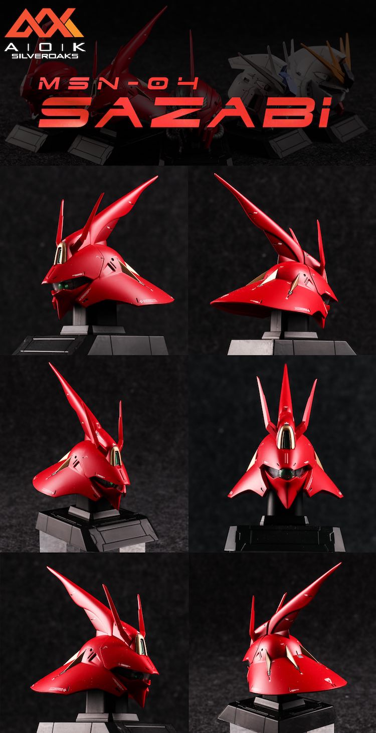 Silveraoks 135 Sazabi Sinanju Head Bust Full Resin Kit 04