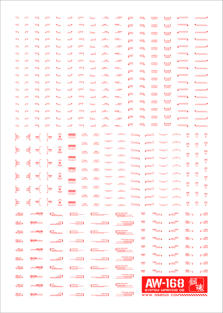 Steel Spirit AW-168 Warning Sign Water Sliced Decal (Red)