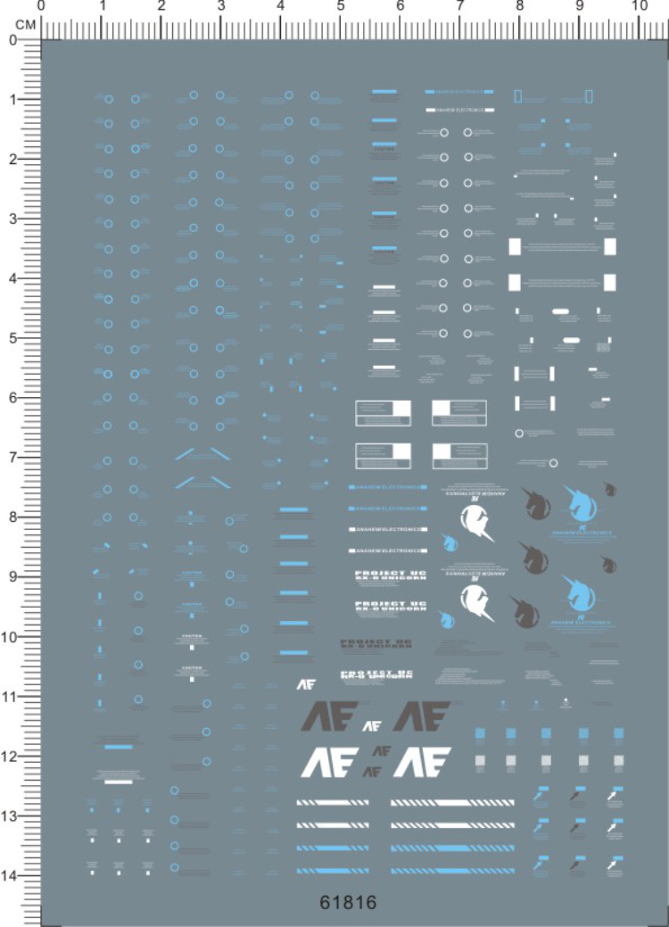 Ansai ANSAI Decals Decal fits Bandai Hobby MG Unicorn RX-0 Gundam Model