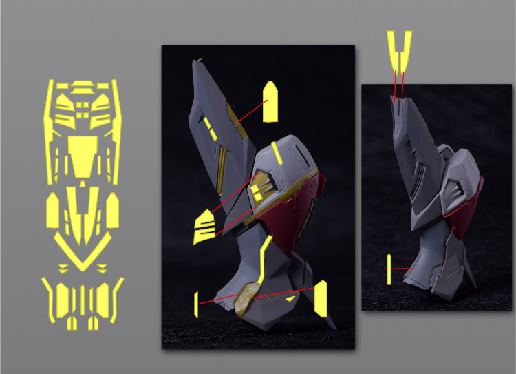 Cantonese.C Studio Precut Masking Tape For Fortune Meow's Justice Gundam Set