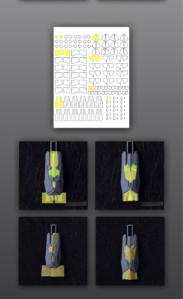 Cantonese.C Studio Precut Masking Tape For YJL Hi-Nu & Nu Gundam Fin-Funnel Set