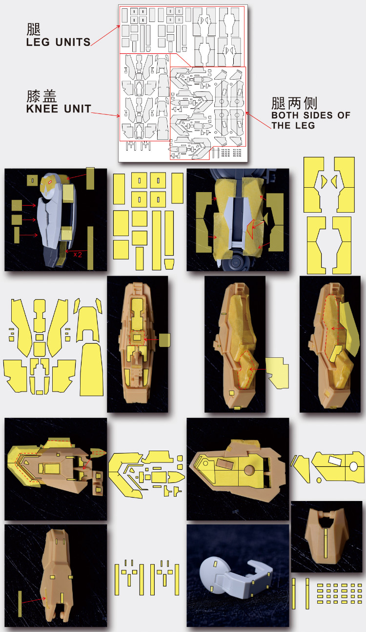 Cantonese.C Studio Precut Masking Tape For Fortune Meow's Dynames Gundam Set